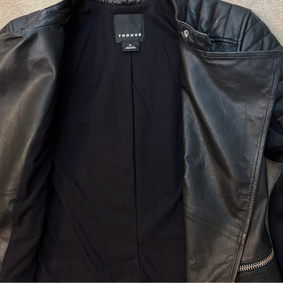 Trouvé Leather Jacket Black Size XS - Picture 6 of 8